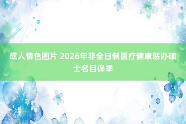 成人情色图片 2026年非全日制医疗健康惩办硕士名目保举