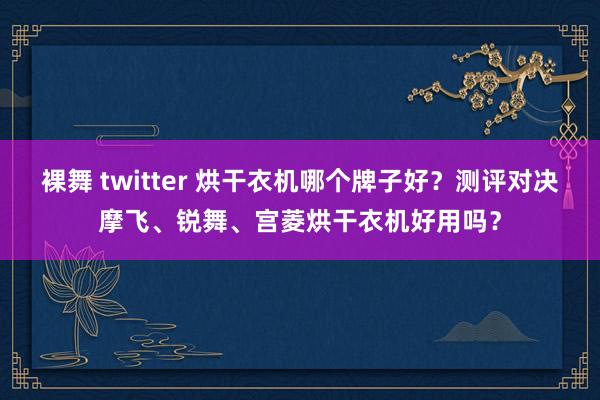 裸舞 twitter 烘干衣机哪个牌子好？测评对决摩飞、锐舞、宫菱烘干衣机好用吗？